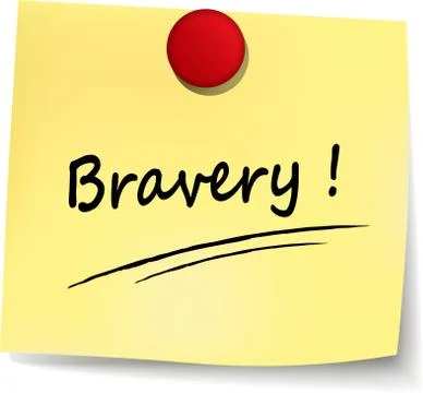 Bravery yellow note Stock Illustration
