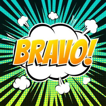 Bravo comic book bubble text retro style Stock Illustration
