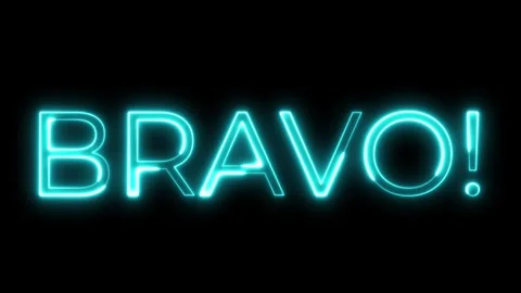 Bravo Neon Text Animation Design Stock Footage 318339084