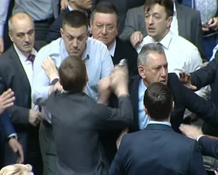 Brawl in parliament Stock Footage 22222052
