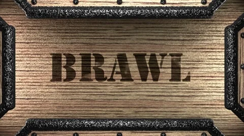Brawl on wooden stamp Stock-Footage 8648719