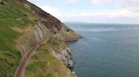 Bray Cliff Path, County Wiclow Stock Footage 46052272