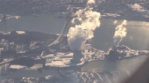 Brayton Point Power Generating Station (coal) Massachusetts Stock Footage