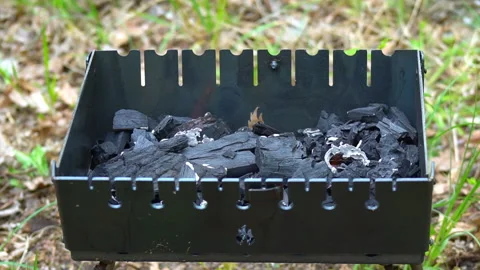 Brazier and hot coals Stock Footage 130991539