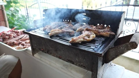 Brazier barbecue enjoyment 3 Stock Footage 114317587