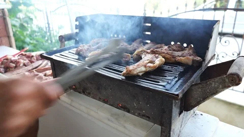 Brazier barbecue enjoyment Stock Footage 114317718