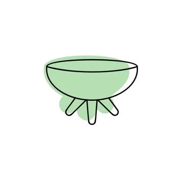 Brazier with color shadow vector icon in camp set Illustrazione stock