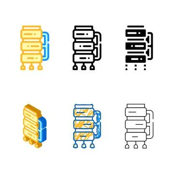 Brazier equipment color icon vector types symbol 스톡 일러스트