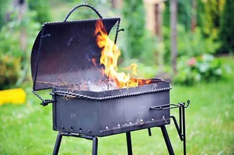 Brazier with  fire Stock Photos