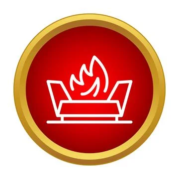 Brazier with flame icon modern simplicity design Stock Illustration