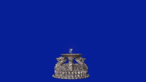 Brazier lit in stone with dragon heads. Stock Footage 117301544