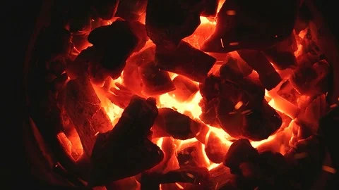 Brazier stove slow motion Stock-Footage 97093799