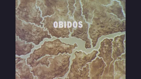 BRAZIL 1960s: Map of the Amazon river basin at Obidos showing water flow. Video stock 77150234