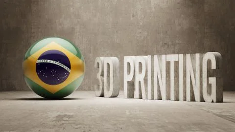 Brazil.  3d Printing Concept Stock Illustration