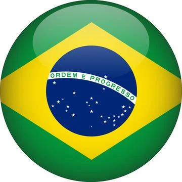 Brazil 3D Rounded Flag Vector Stock Illustration