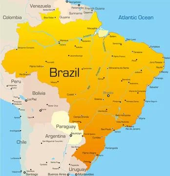 Brazil Abstract vector color map of Brazil country Copyright: xZoonar.com/... Stock Photos