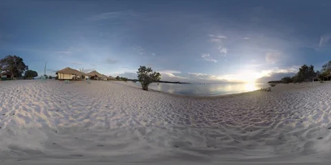 Brazil Alter Do Chao Beach Sunset Timelapse Amazon River 360 VR Stock Footage 90407920
