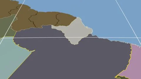 Brazil - Amapa outlined on solid map 스톡 일러스트