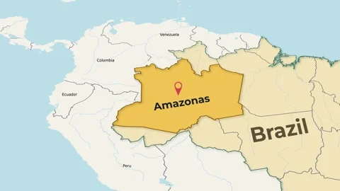 Brazil Amazonas Map Animation – State Highlight | 4K Vídeo Stock 347039553
