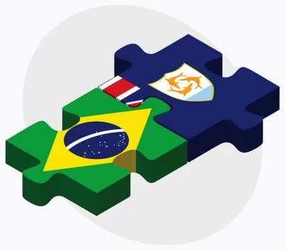 Brazil and Anguilla Flags Stock Illustration