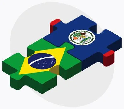 Brazil and Belize Flags Stock Illustration