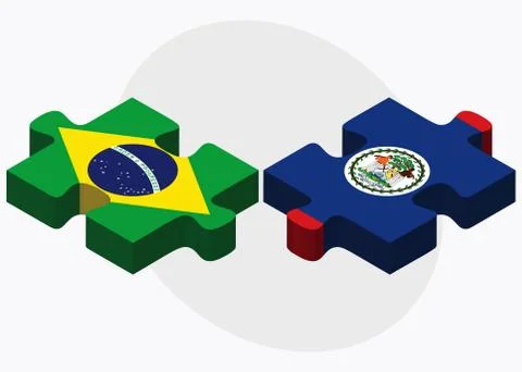 Brazil and Belize Flags Stock Illustration