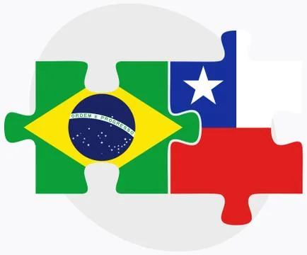 Brazil and Chile Flags Stock Illustration