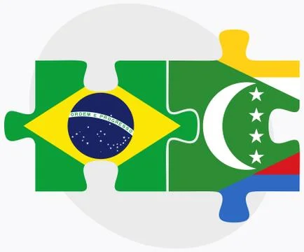 Brazil and Comoros Flags Stock Illustration