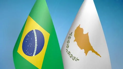 Brazil and Cyprus two flags Stock Illustration