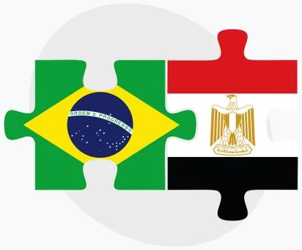Brazil and Egypt Flags Stock Illustration