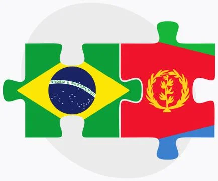 Brazil and Eritrea Flags Stock Illustration
