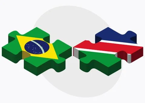 Brazil and Namibia Flags Stock Illustration