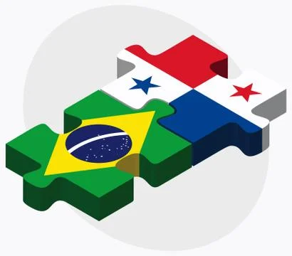 Brazil and Panama Flags Stock Illustration