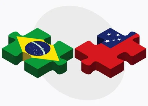 Brazil and Samoa Flags Stock Illustration