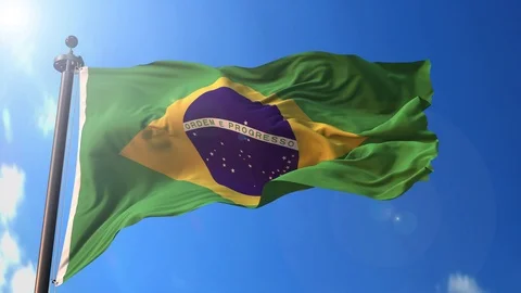 Brazil animated flag pack in 3D and isolated background Stock Footage 119931414