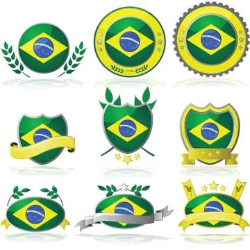 Brazil badges Stock Illustration