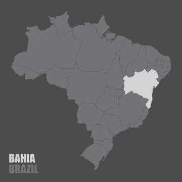 Brazil Bahia map Stock Illustration