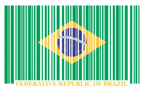 Brazil barcode flag, vector Stock Illustration