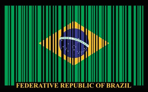 Brazil barcode flag, vector Stock Illustration