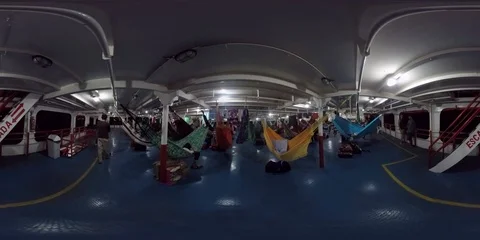 Brazil Belem Boat Hammock Amazon River 360 VR Stock Footage 90407917