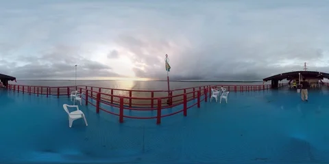Brazil Belem River Sunset Amazon River 360 VR Stock Footage 90408617