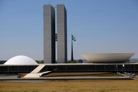 Brazil Brasilia Scenic view to Three Powers Plaza Stock Photos