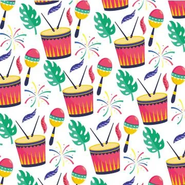 Brazil carnival pattern イラスト素材