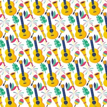 Brazil carnival pattern Stock Illustration