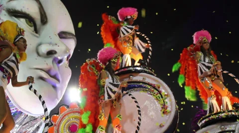 Brazil, carnival, ticker tape parade Stock Footage