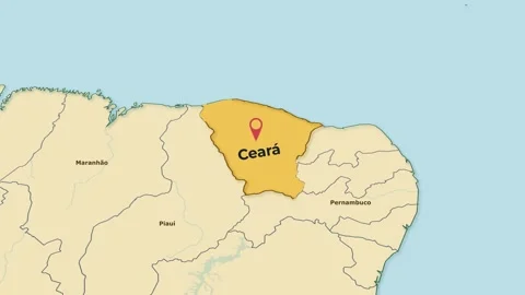 Brazil Ceará Map Animation – State Highlight | 4K Vídeos de archivo 347156523