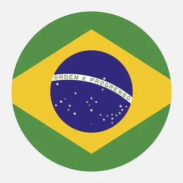 Brazil circle flag. Vector illustration. 스톡 일러스트