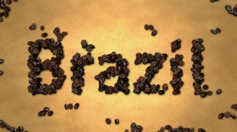 Brazil Coffee Bean on Old Paper Stop motion  4K Resolution Ultra HD Stock Footage 39840935