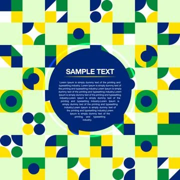 Brazil color pattern with modern circle text frame for abstract background Stock Illustration