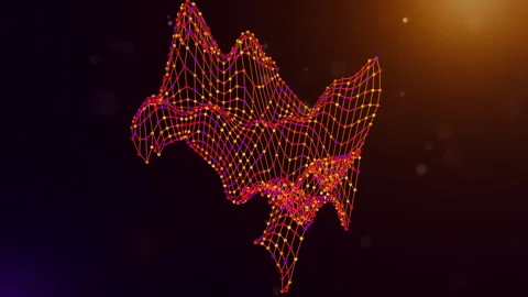 Brazil Connected Intelligence Network Map Reveal Animation Stock Footage 337017675